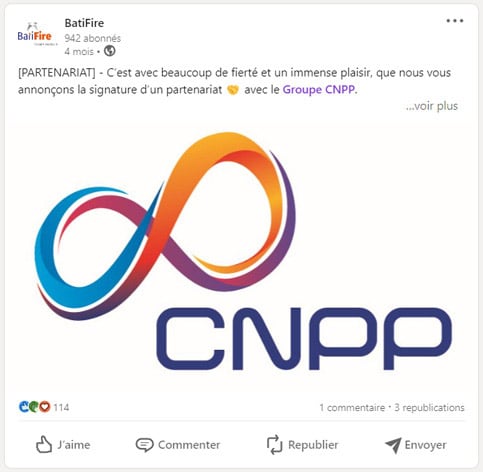 annonce du partenariat CNPP et Batifire